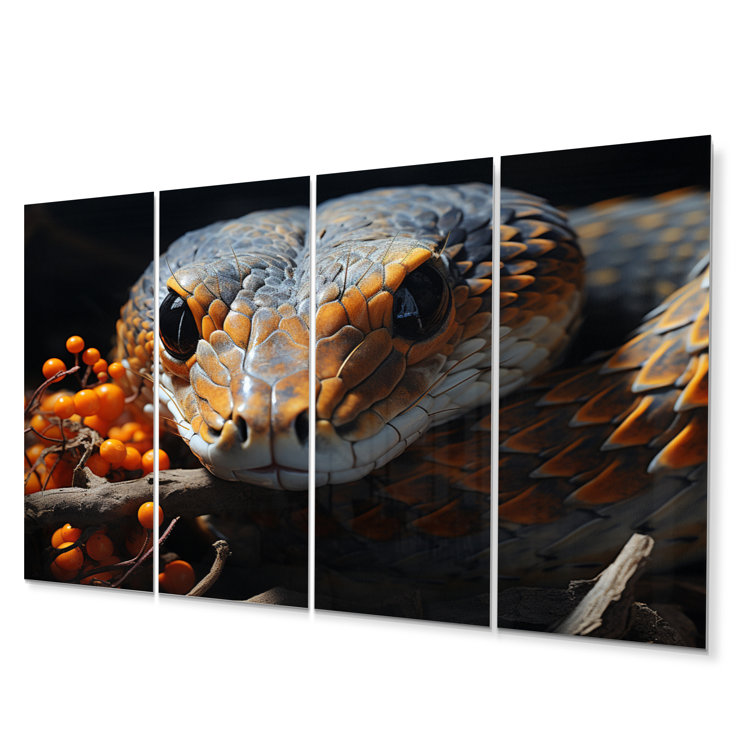 Dakota Fields Africa Snakes Slither Animals Metal Wall Art Prints Set